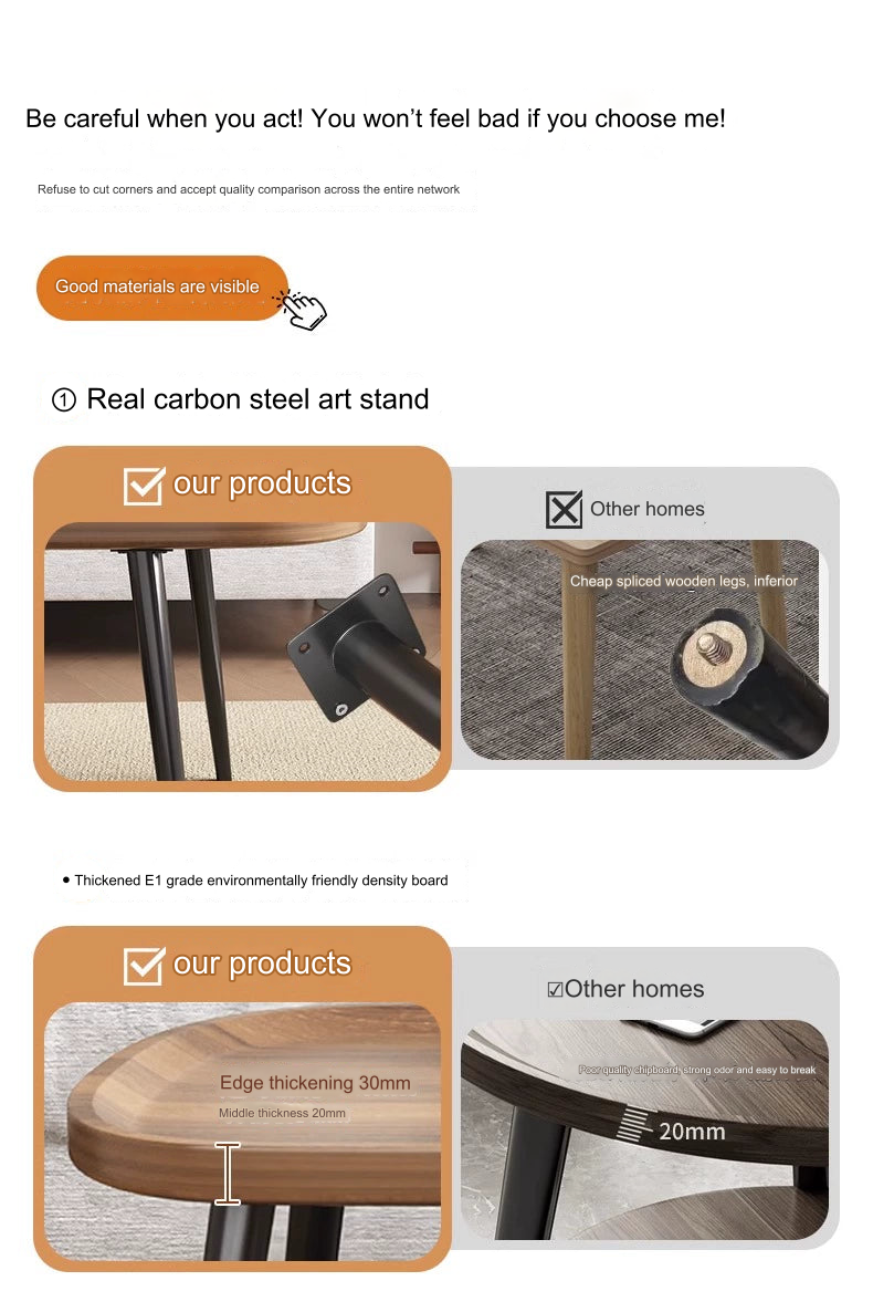 Nordic Walnut Double-Layer Coffee Table-3