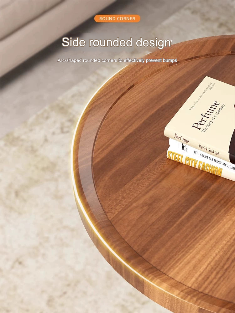 Nordic Walnut Double-Layer Coffee Table-2