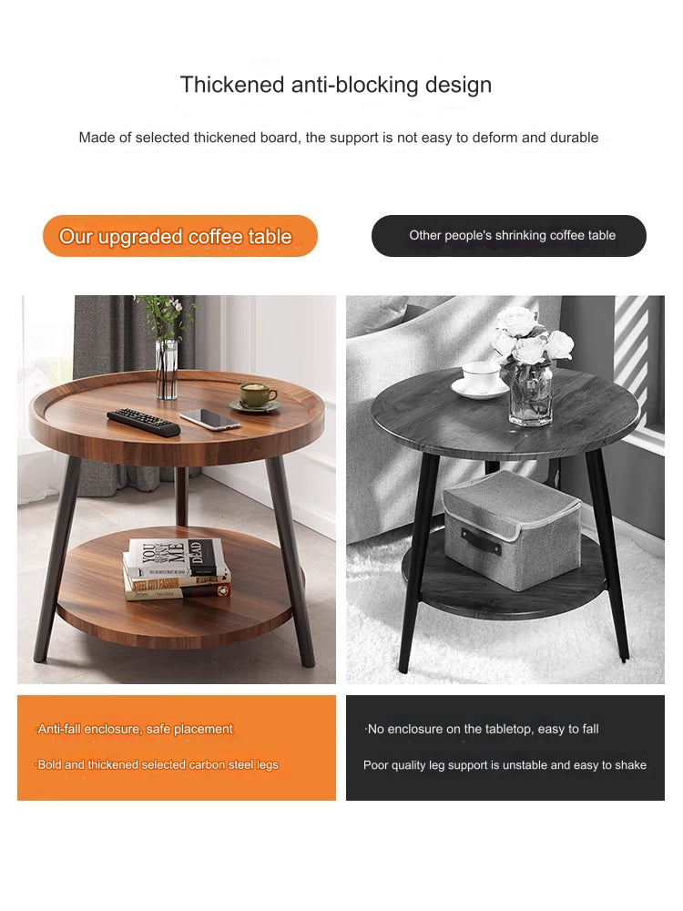 Nordic Walnut Double-Layer Coffee Table-4