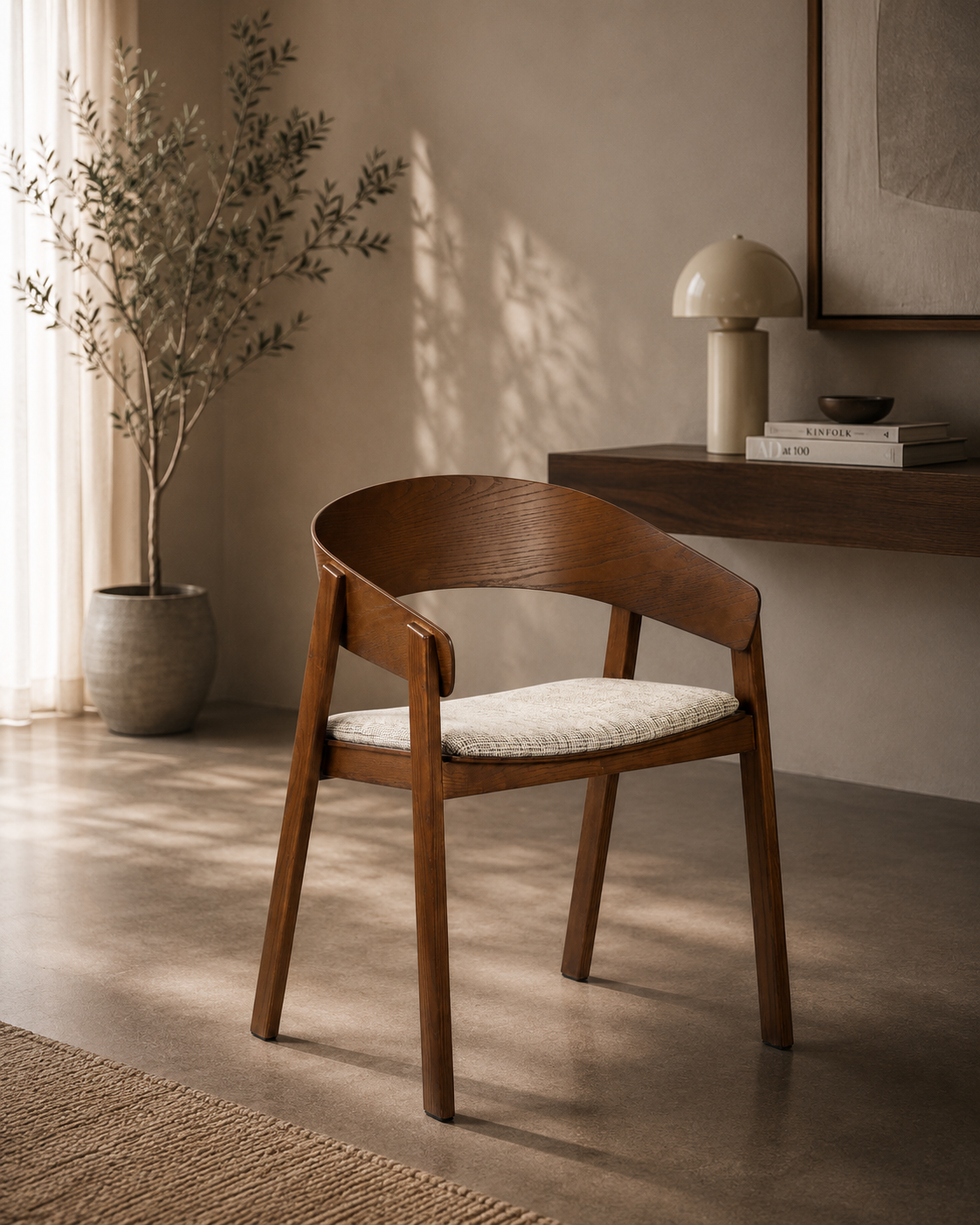 Edo Wooden Armchair Reddish (Set of 2)