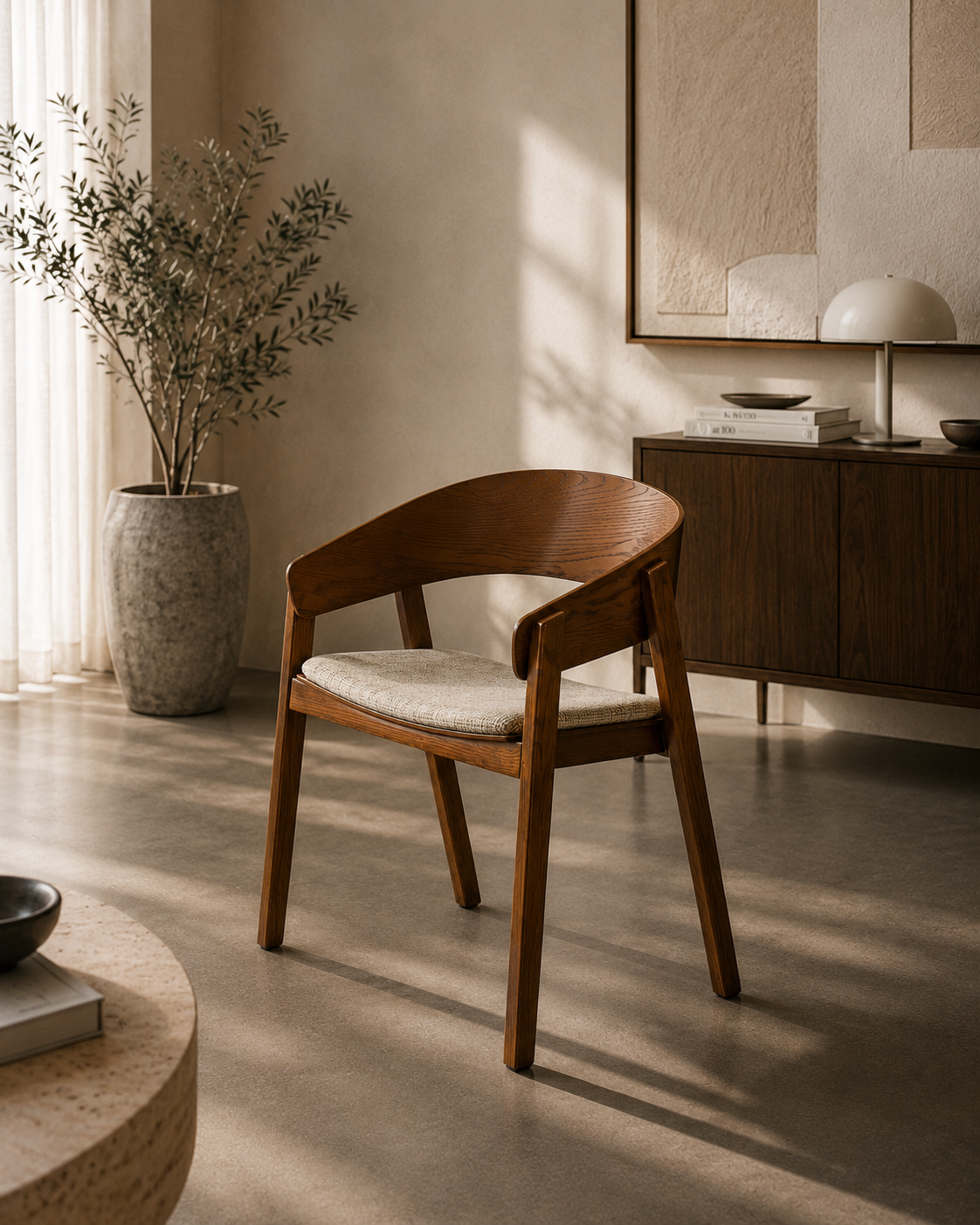 Edo Wooden Armchair Reddish (Set of 2)