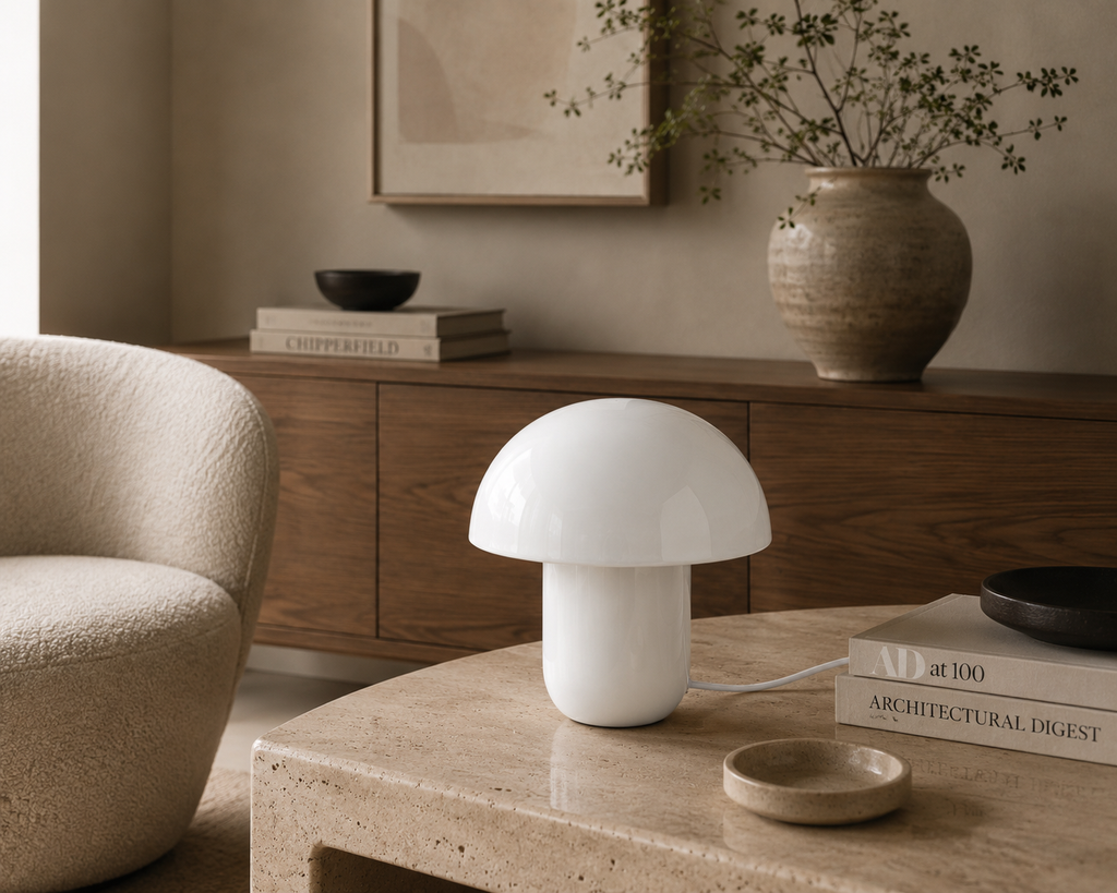 Mushroom Table Lamp — White