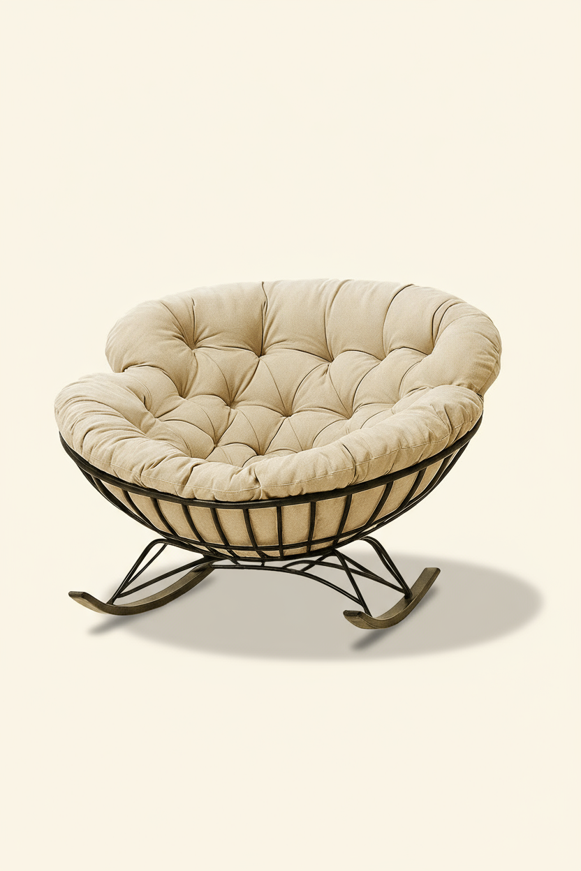 Serena Rocker — Sculptural Suede Reclining Chair