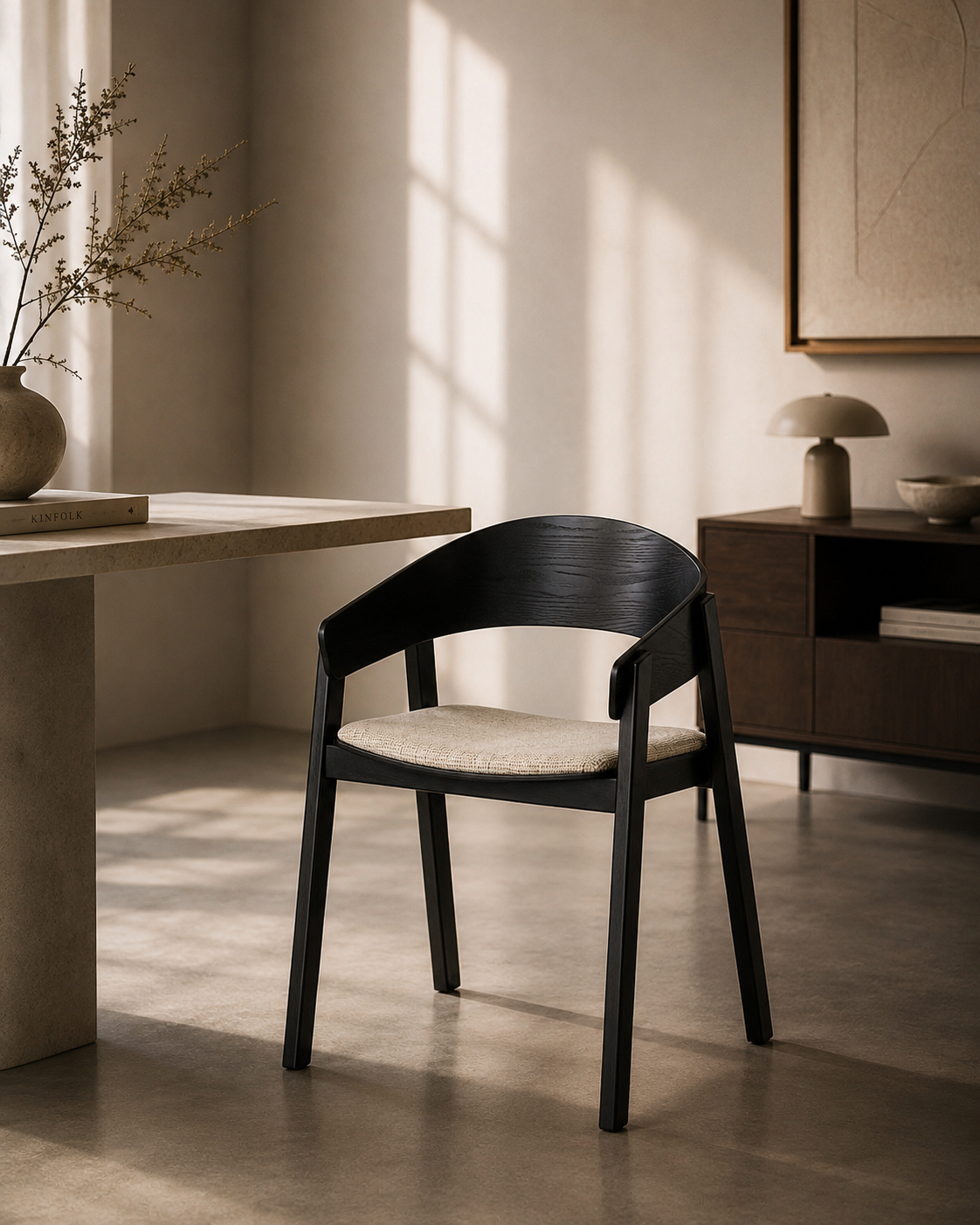 Edo Wooden Armchair Black (Set of 2)